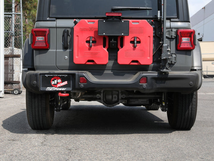 aFe MACH Force-Xp Axle-Back Exhaust System w/NoTip 18-20 Jeep Wrangler L4-2.0T / V6-3.6L - Bull Strap