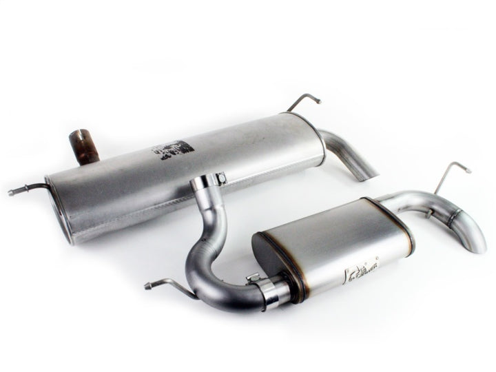 aFe MACHForce XP 07-17 Jeep Wrangler V6-3.6/3.8L 409 SS 2.5in Axle-Back Exhaust - Bull Strap