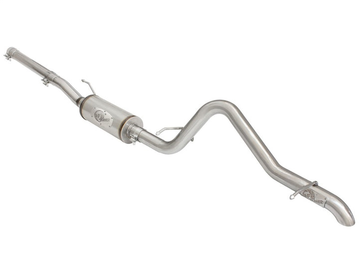 aFe MACHForce XP 2-1/2in SS-409 Cat-Back Exhausts w/ 18in Muffler 07-17 Jeep Wrangler V6-3.6L - Bull Strap