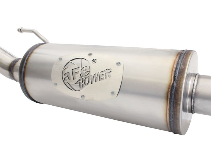 aFe MACHForce XP 2-1/2in SS-409 Cat-Back Exhausts w/ 18in Muffler 07-17 Jeep Wrangler V6-3.6L - Bull Strap