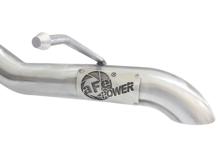 aFe MACHForce XP 2-1/2in SS-409 Cat-Back Exhausts w/ 18in Muffler 07-17 Jeep Wrangler V6-3.6L - Bull Strap