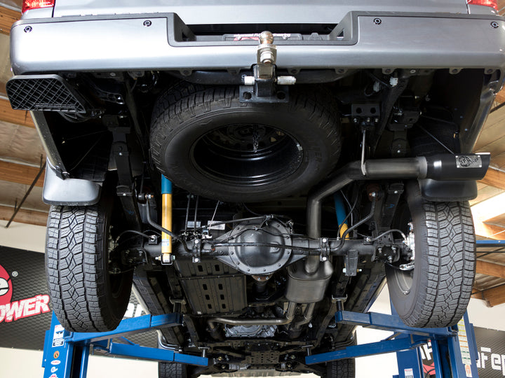 aFe MACHForce XP 2.5in Cat-Back Exhaust System w/ Black Tip Nissan Frontier 17-19 V8-5.6L - Bull Strap