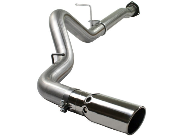 aFe MACHForce XP 4in DPF-Back SS Exhaust 5/07-10 GM Diesel Trucks V8-6.6L (td) LMM - Bull Strap