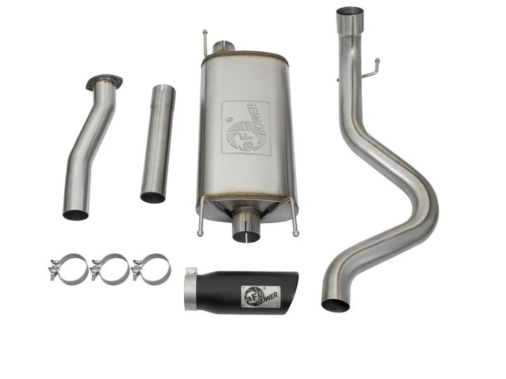 aFe MACHForce XP Cat-Back SS w/Black Tips 16 Toyota Tacoma V6-3.5L - Bull Strap