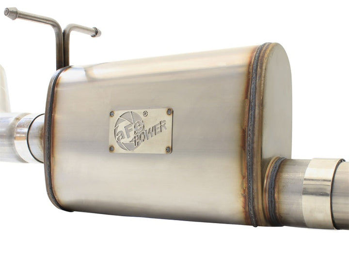aFe MACHForce XP Exhaust 3in-3.5in SS Single Side Ext CB w/ Polish Tip 99-04 Ford F-250 V8 5.4L/6.8L - Bull Strap