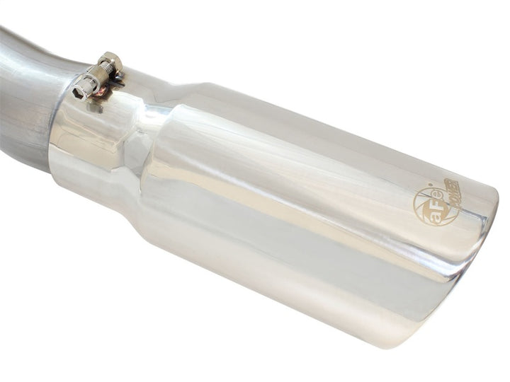aFe MACHForce XP Exhaust 3in-3.5in SS Single Side Ext CB w/ Polish Tip 99-04 Ford F-250 V8 5.4L/6.8L - Bull Strap