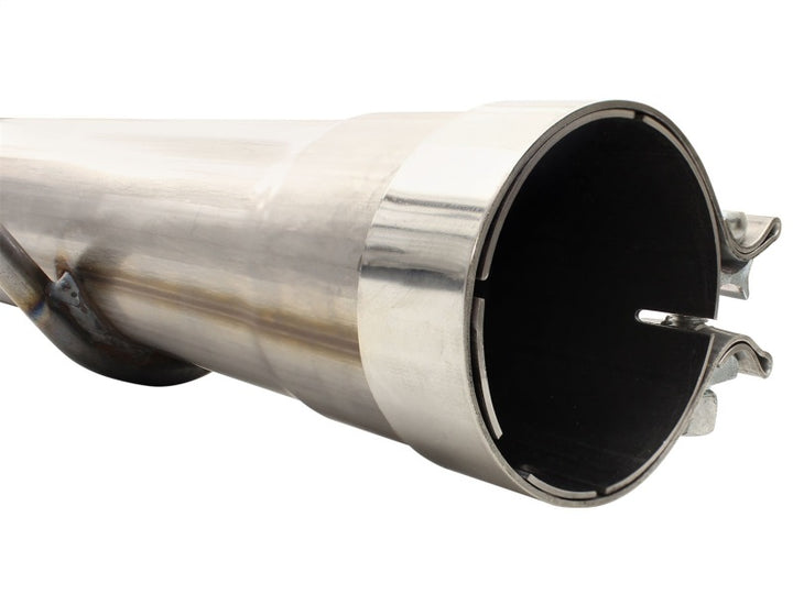 aFe MACHForce XP Exhaust 3in-3.5in SS Single Side Ext CB w/ Polish Tip 99-04 Ford F-250 V8 5.4L/6.8L - Bull Strap