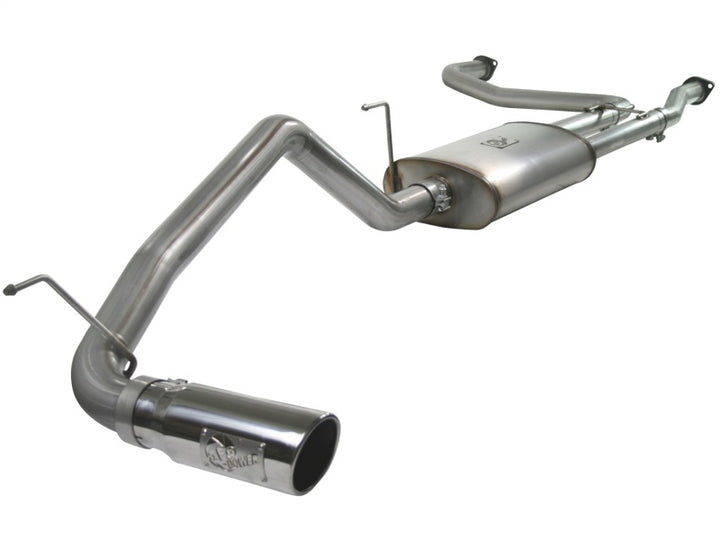 aFe MACHForce XP Exhaust Cat-Back 2.5/3in SS-409 w/ Polished Tip 04-12 Nissan Titan V8 5.6L - Bull Strap