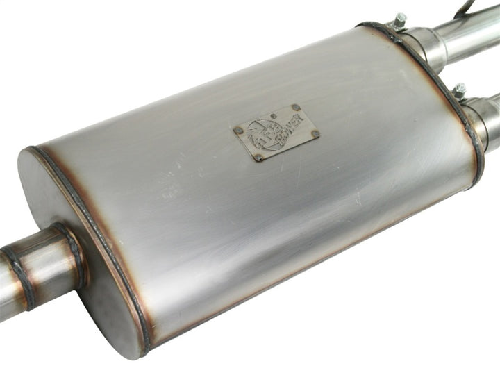 aFe MACHForce XP Exhaust Cat-Back SS-409 07-09 Toyota Tundra V8-5.7L w/ Polished Tip - Bull Strap