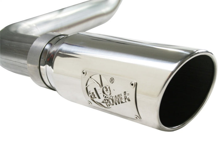 aFe MACHForce XP Exhaust Cat-Back SS-409 07-09 Toyota Tundra V8-5.7L w/ Polished Tip - Bull Strap