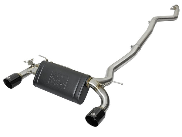 aFe MACHForce XP Exhausts Cat-Back SS 16-17 BMW 340i/iX 440i/iX (F3X) L6-3.0L (B58) w/Black Tips - Bull Strap
