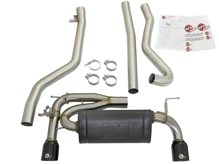 aFe MACHForce XP Exhausts Cat-Back SS 16-17 BMW 340i/iX 440i/iX (F3X) L6-3.0L (B58) w/Black Tips - Bull Strap