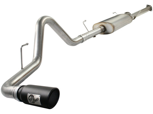aFe MACHForce XP Exhausts Cat-Back SS-409 EXH CB Toyota Tundra 10-11 V8-5.7L 145.7 WB (blk tip) - Bull Strap