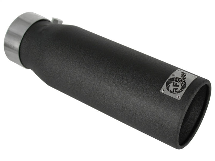 aFe MACHForce XP Exhausts Tips SS-304 EXH Tip 3in x 4Out x 12L Bolt-On (blk) - Bull Strap