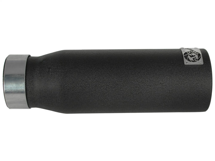 aFe MACHForce XP Exhausts Tips SS-304 EXH Tip 3in x 4Out x 12L Bolt-On (blk) - Bull Strap