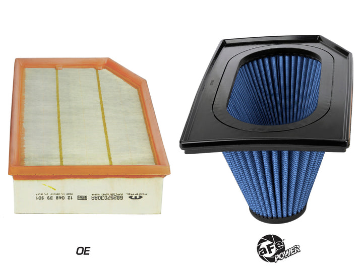 aFe Magnum FLOW PRO 5R Inverted Air Filter 18-19 Jeep Wrangler (JL) I4-2.0L(t) / V6-3.6 - Bull Strap