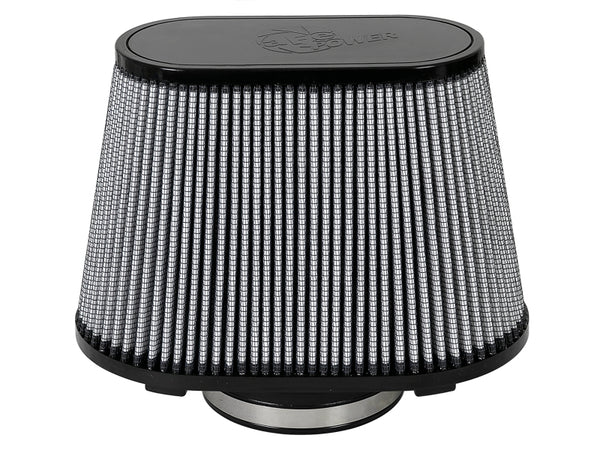 aFe Magnum FLOW Pro DRY S Universal Air Filter F-5in. / B-(8.5 x 4) MT2 / T-(7.5) / H-9in. - Bull Strap