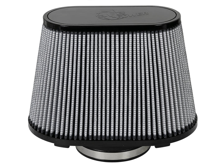 aFe Magnum FLOW Pro DRY S Universal Air Filter F-5in. / B-(8.5 x 4) MT2 / T-(7.5) / H-9in. - Bull Strap