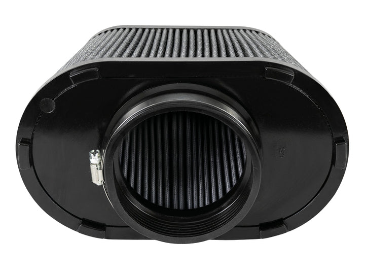 aFe Magnum FLOW Pro DRY S Universal Air Filter F-5in. / B-(8.5 x 4) MT2 / T-(7.5) / H-9in. - Bull Strap