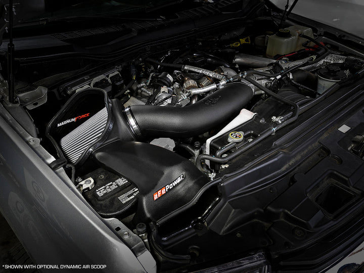 aFe Magnum FORCE Stage-2 Pro DRY S Cold Air Intake System 17-18 Ford Diesel Trucks V8-6.7L (td) - Bull Strap