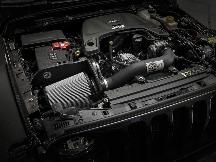 aFe Magnum FORCE Stage-2 XP Pro DRY S Cold Air Intake System 2018+ Jeep Wrangler (JL) V6 3.6L - Bull Strap