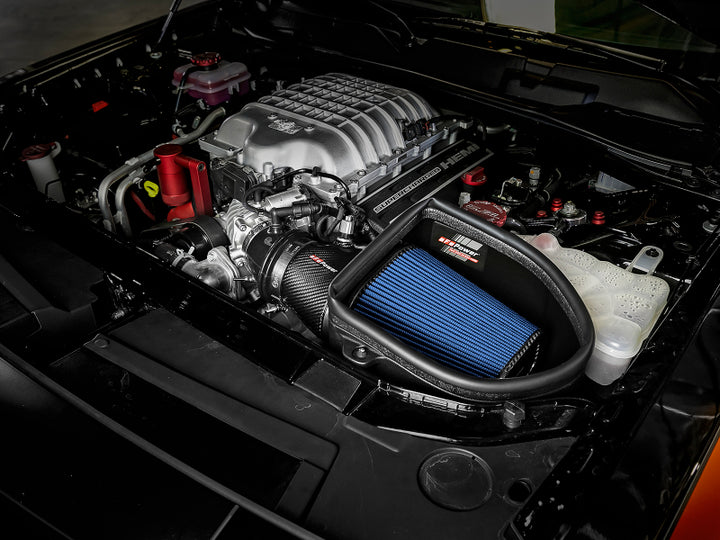aFe Magnum Force Stage-2 Track Series Carbon Fiber AIS w/ Pro 5R Media - 18 Dodge Challenger V8-6.2L - Bull Strap