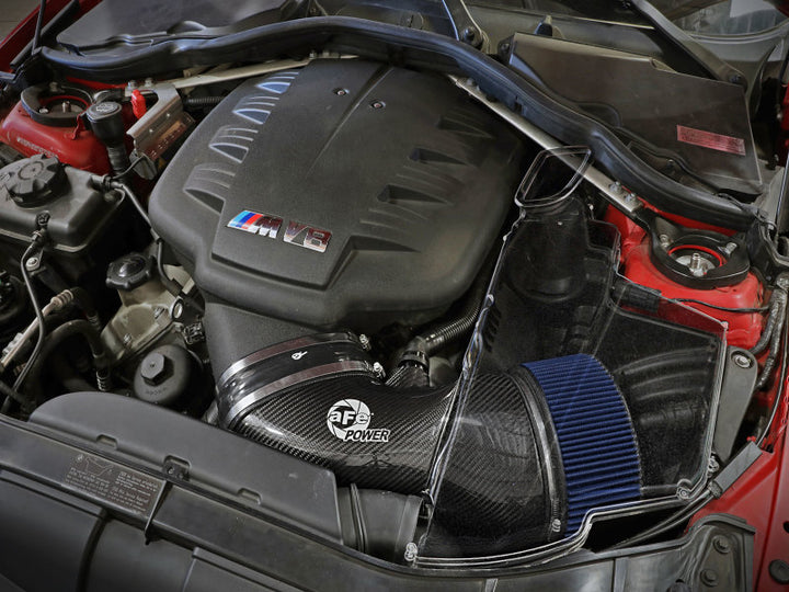aFe MagnumFORCE Carbon Fiber Air Intake System Stage-2 PRO 5R 08-13 BMW M3 (E9X) V8 4.0L - Bull Strap