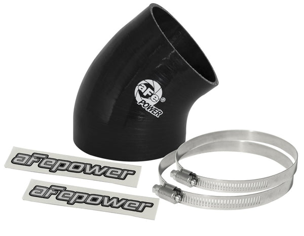 aFe MagnumFORCE Cold Air Int Sys Spare Parts Kit (4-3.5in ID x 40 Deg) Elbow Reducing Coupler - Blk - Bull Strap