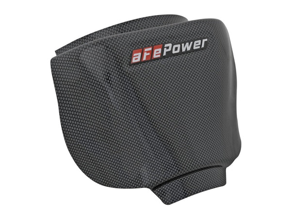 aFe MagnumFORCE Intake Rain Shield 15-16 Dodge Challenger SRT Hellcat 6.2L V8 (sc) - Carbon Finish - Bull Strap