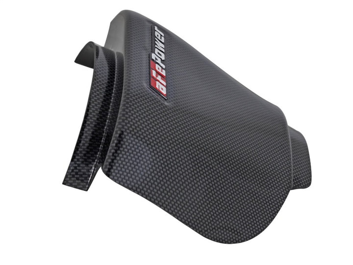 aFe MagnumFORCE Intake Rain Shield 15-16 Dodge Challenger SRT Hellcat 6.2L V8 (sc) - Carbon Finish - Bull Strap