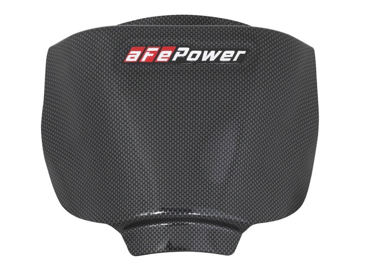 aFe MagnumFORCE Intake Rain Shield 15-16 Dodge Challenger SRT Hellcat 6.2L V8 (sc) - Carbon Finish - Bull Strap