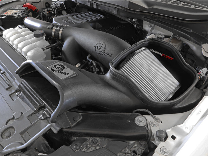 aFe MagnumFORCE Intake Stage-2 Pro DRY S 2021 Ford F-150 V6-3.5L (tt) - Bull Strap