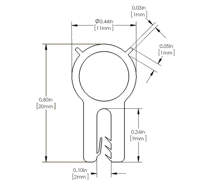 aFe MagnumFORCE Spare Parts Trim Seal Kit (1/16IN X 7/16IN) x 36IN L - Bull Strap