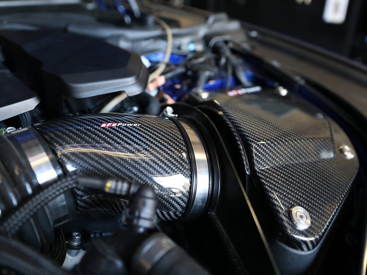 aFe Momentum Black Series Carbon Fiber Pro 5R Air Intake System BMW M5 (F90) 18-19 - Bull Strap