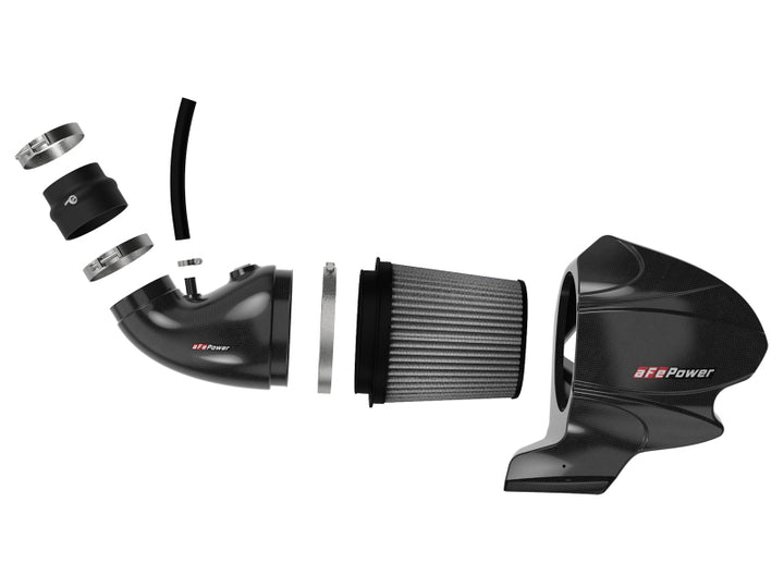 aFe Momentum Carbon Fiber CAIS w/ Pro Dry S Filter 12-19 Jeep Grand Cherokee SRT8 (WK2) V8-6.4L - Bull Strap