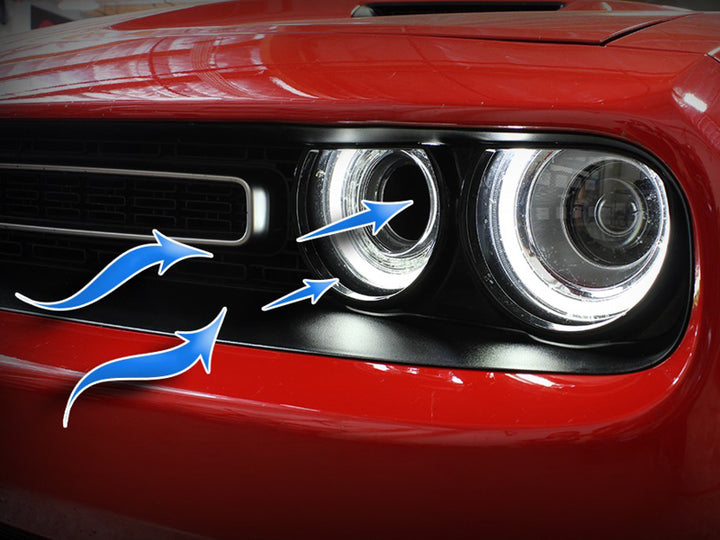 aFe Momentum GT Dynamic Air Scoop Dodge Challenger 15-20 - Red - Bull Strap