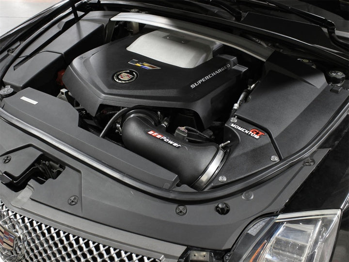 aFe Momentum GT Pro DRY S Cold Air Intake System 09-15 Cadillac CTS-V V8 6.2L (sc) - Bull Strap