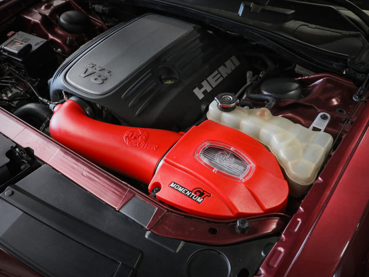 aFe Momentum GT Pro Dry S Stage-2 Intake System 11-15 Dodge Challenger / Charger R/T 5.7L HEMI - Red - Bull Strap
