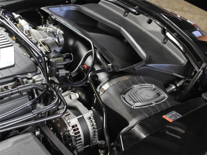 aFe Momentum Pro DRY S Cold Air Intake System 15-17 Chevy Corvette Z06 (C7) V8-6.2L (sc) - Bull Strap