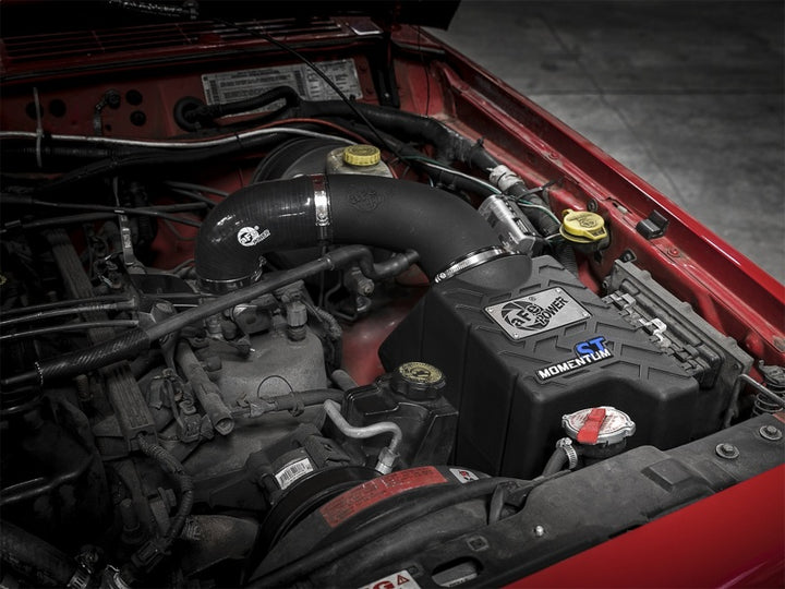 aFe Momentum ST Pro DRY S Cold Air Intake System 97-01 Jeep Cherokee (XJ) I6 4.0L - Bull Strap