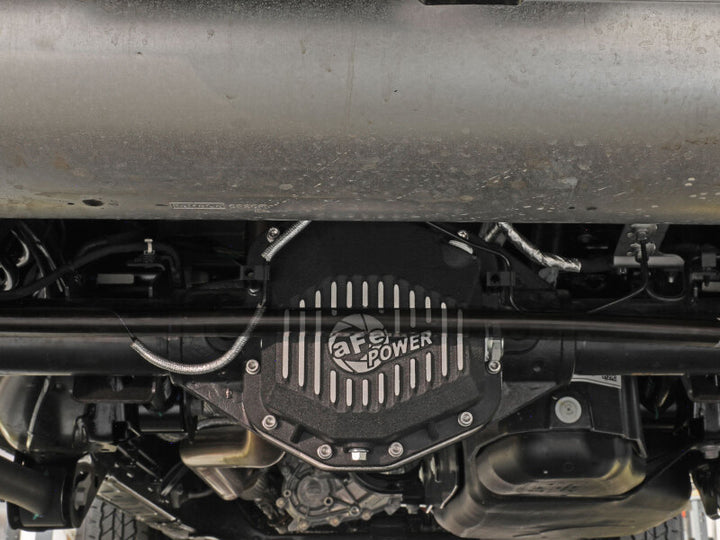 aFe POWER 2021 Ford Bronco w/ Dana M220 Differential Cover Black Street Series w/ Machined Fins - Bull Strap