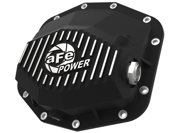 aFe POWER 21-22 Ram 1500 TRX Hemi V8 6.2L (sc) PRO Series Rear Differential Cover Black w/ Machined - Bull Strap