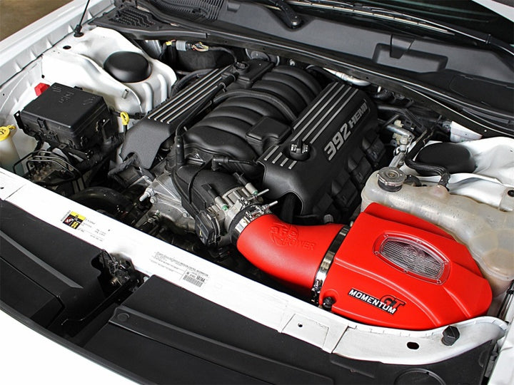 aFe POWER Momentum GT Limited Edition Cold Air Intake 11-17 Dodge Challenger/Charger SRT - Red - Bull Strap