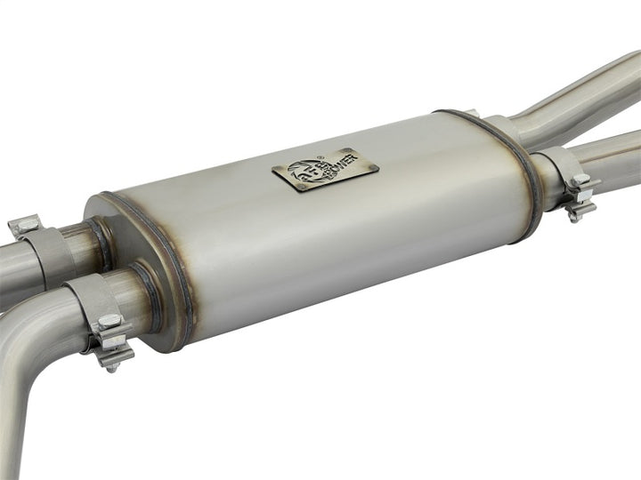 aFe POWER Rebel Series 2-1/2in 409 SS Cat Back Exhaust w/ Black Tips 16-17 Nissan Titan V8 5.6L - Bull Strap