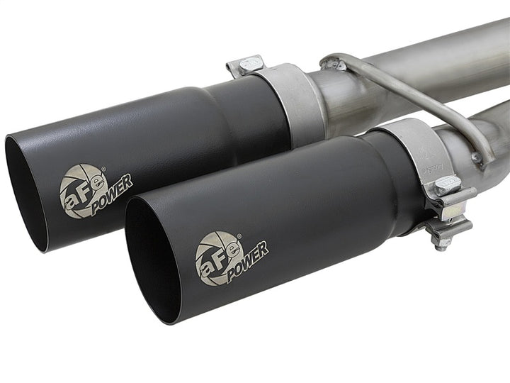 aFe POWER Rebel Series 2-1/2in 409 SS Cat Back Exhaust w/ Black Tips 16-17 Nissan Titan V8 5.6L - Bull Strap