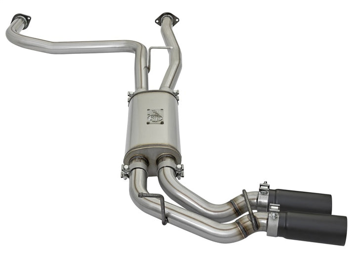 aFe POWER Rebel Series 2-1/2in 409 SS Cat Back Exhaust w/ Black Tips 16-17 Nissan Titan V8 5.6L - Bull Strap