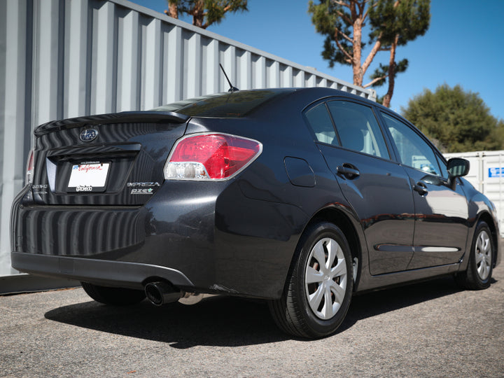 aFe POWER Takeda 12-16 Subaru Impreza 2.0L 2.5in 304SS CB Exhaust w/ Black Tips - Bull Strap