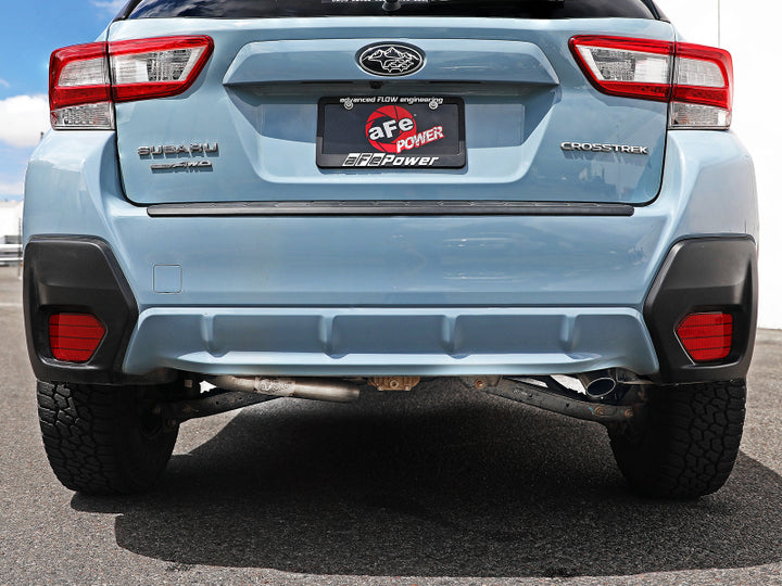 aFe POWER Takeda 2.5in 304 SS Cat-Back Exhaust System Subaru Crosstrek 18-19 H4-2.0L - Bull Strap