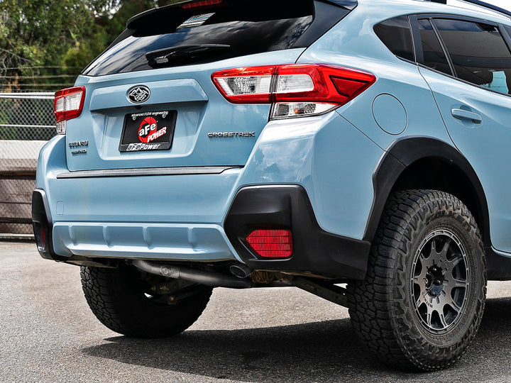 aFe POWER Takeda 2.5in 304 SS Cat-Back Exhaust System Subaru Crosstrek 18-19 H4-2.0L - Bull Strap