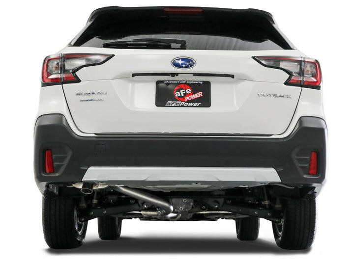 aFe POWER Takeda 20-23 Subaru Outback H4-2.5L 2-1/2in 304 Stainless Steel Cat-Back Exhaust System - Bull Strap